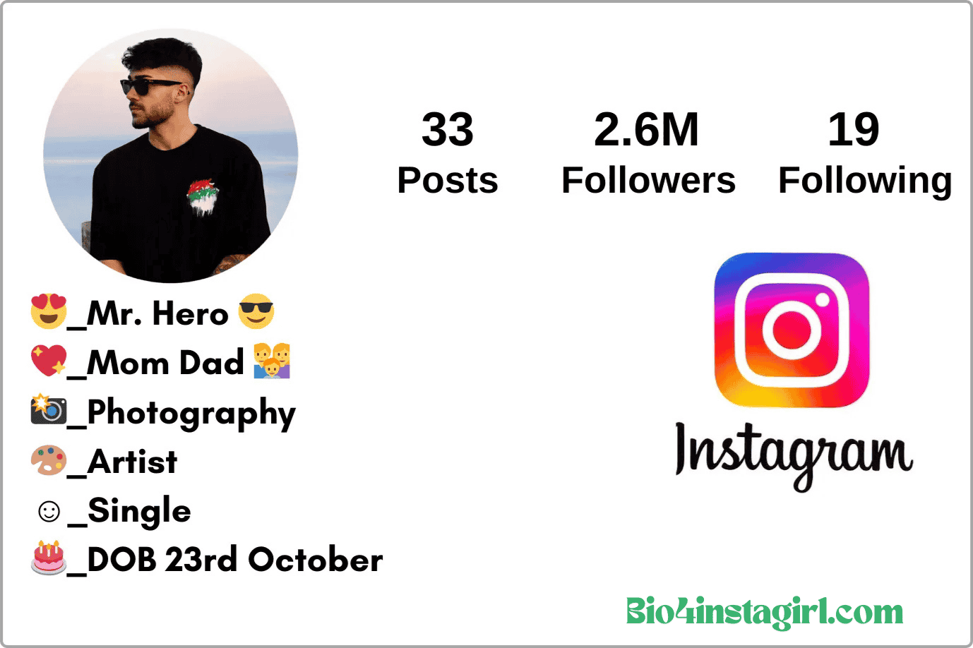 instagram style bio